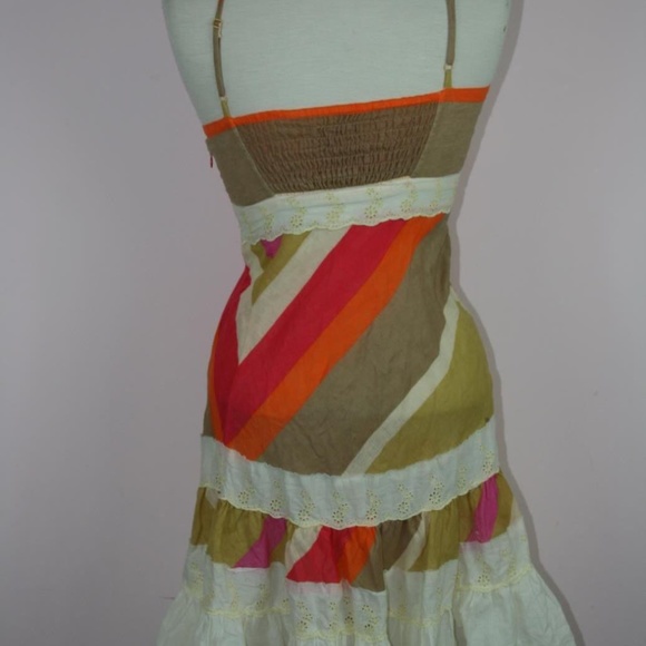 Free People Boho Chic Multi-Colored Sundress Sz 6 - Picture 4 of 5